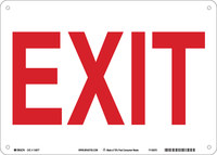 image of Brady B-563 High Density Polypropylene Rectangle White Exit Sign - 10 in Width x 7 in Height - 116078
