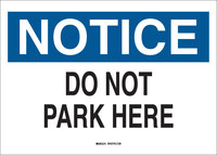 image of Brady B-120 Fiberglass Reinforced Polyester Rectangle White Parking Restriction, Permission & Information Sign - 14 in Width x 10 in Height - 69133