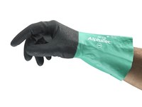 image of Ansell AlphaTec 58-128 Anthracite Green/Gray 9 Supported Chemical-Resistant Gloves - 121620