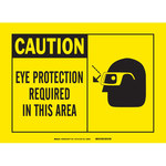 image of Brady B-120 Fiberglass Reinforced Polyester Rectangle Yellow PPE Sign - 14 in Width x 10 in Height - 62809
