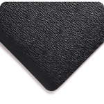 image of Wearwell Soft Step 427 Black Vinyl Sponge Pebbled Anti-Fatigue Mat - 3 ft Width - 12 ft Length