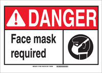 image of Brady B-401 High Impact Polystyrene Rectangle PPE Sign - 14 in Width x 10 in Height - 119925