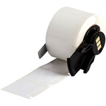 image of Brady PTL-19-423 White Polyester Die-Cut Thermal Transfer Printer Label Roll - 1 in Width - 1 in Height - B-423