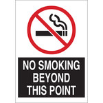 image of Brady B-401 Polystyrene Rectangle White No Smoking Sign - 7 in Width x 10 in Height - 141928