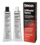 image of Devcon 5 Minute Clear Two-Part Epoxy Adhesive - Base & Accelerator (B/A) - 2.5 oz Tube - 14210
