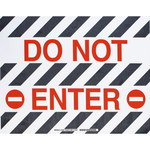 image of Brady Toughstripe B-534 Polyester Rectangle Black / White Restricted Area Sign - 18 in Width x 14 in Height - Laminated - 104497