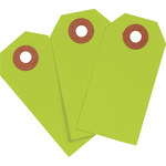 image of Brady 102064 Fluorescent Green Rectangle Cardstock Blank Tag - 1 3/8 in 1 3/8 in Width - 2 3/4 in Height - 01288