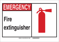 image of Brady B-555 Aluminum Rectangle Fire Safety Sign - 7 in Width x 10 in Height - 119740
