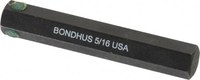 image of Bondhus ProHold 5/16 in Hex Bit Driver Bit 33213 - Protanium Steel - 2 in Length
