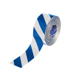 image of Brady ToughStripe Max Blue, White Marking Tape - 3 in Width x 100 ft Length - 0.024 in Thick - 62912