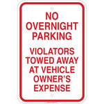 image of Brady B-959 Aluminum Rectangle White Parking Restriction, Permission & Information Sign - 12 in Width x 18 in Height - 103705