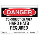 image of Brady B-563 High Density Polypropylene Rectangle White Construction Site Sign - 14 in Width x 10 in Height - 116166
