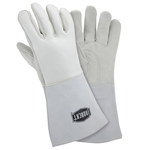 image of West Chester 9061 Off-White Large Grain Welding Glove - Straight Thumb - 14.25 in Length - 9061/L