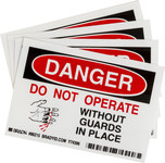 image of Brady Polyester Equipment Safety Sign - 3.5 in Width x 5 in Height - Laminated - 86215