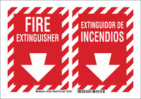 image of Brady B-302 Polyester Red Fire Equipment Sign - 20 in Width x 14 in Height - Laminated - Language English / Spanish - 90821