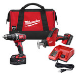image of Milwaukee M18 Lithium-Ion (Li-ion) 2-Tool Combo Drill Kit - 2 Orbit - 2695-22