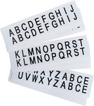image of Brady 9712-LTR KIT Letters Label Kit - Black on White - 21/32 in x 3/4 in - 97708