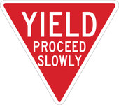 image of Brady B-959 Aluminum Triangle Red Stop Signs, Traffic Control Signs & Banners Sign - 24 in Width x 24 in Height - 124613
