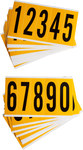 image of Brady 1560-# KIT Numbers Label Kit - Black on Yellow - 1 3/4 in x 5 in - 97129