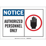 image of Brady B-555 Aluminum Rectangle White Restricted Area Sign - 10 in Width x 7 in Height - 46486