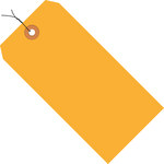 image of Fluorescent Orange 13 Point Cardstock Shipping Tags - 6 1/4 in Width - 9334