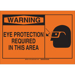 image of Brady B-401 Polystyrene Rectangle Orange PPE Sign - 10 in Width x 7 in Height - 21790