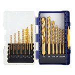 image of Irwin SPEEDBOR Jobber Length Drill Bit Set 3018010 - Titanium Nitride Finish - High-Speed Steel