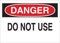 image of Brady B-555 Aluminum Rectangle White Equipment Safety Sign - 10 in Width x 7 in Height - 43497