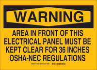 image of Brady B-946 Vinyl Rectangle Orange Electrical Safety Sign - 14 in Width x 10 in Height - 20185