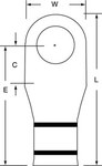 image of 3M Scotchlok MC2/0-12RX Black Copper Terminal Lug - 2.05 in Length - 0.83 in Wide - 0.46 in Inside Diameter - One Hole - 1/2 in Stud - 09198
