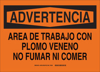 image of Brady B-401 High Impact Polystyrene Rectangle Orange Food, Beverage & Smoking Sign - 14 in Width x 10 in Height - Language Spanish - 38792