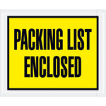 image of Yellow Packing List Enclosed Full Face Envelopes - 5.5 in x 4.5 in - 2 Mil Poly Thick - 8199