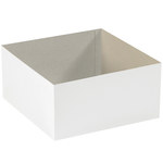 image of White Deluxe Gift Box Bottoms - 12 in x 12 in x 6 in - 3400