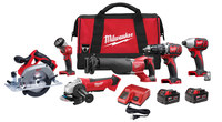 image of Milwaukee M18 Lithium-Ion (Li-ion) 6-Tool Combo Drill Kit - 2696-26