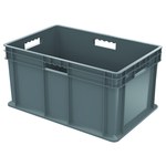 image of Akro-Mils 37682 Straight Wall Container - Gray - Industrial Grade Polymer - 23 3/4 in x 15 3/4 in x 12 1/4 in - 37682 GREY
