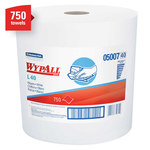 image of Kimberly-Clark Wypall L40 White DRC Wiper - Jumbo Roll - 750 sheets per roll - 13.4 in Overall Length - 12.5 in Width - 05007
