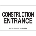 image of Brady B-555 Aluminum Rectangle White Construction Site Sign - 10 in Width x 7 in Height - 126840