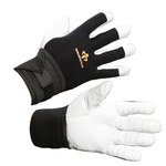 image of Impacto Air Glove BG473 Black/White Large Leather/Nylon/Spandex Work Gloves - BG47340