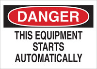 image of Brady B-555 Aluminum Rectangle White Equipment Safety Sign - 10 in Width x 7 in Height - 42562