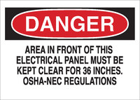 image of Brady B-563 High Density Polypropylene Rectangle White Electrical Safety Sign - 10 in Width x 7 in Height - 116169