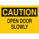 image of Brady B-120 Fiberglass Reinforced Polyester Rectangle Yellow Door Sign - 14 in Width x 10 in Height - 70466