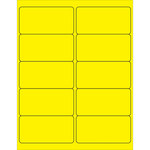 image of Tape Logic LL178YE Rectangle Laser Labels - 2 in x 4 in - Permanent Acrylic - Fluorescent Yellow - 14720