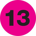 image of Tape Logic DL1354 Number Labels - Fluorescent Pink - 3 in x 3 in - 14901