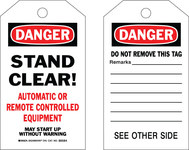 image of Brady 86584 Black / Red on White Polyester Equipment Safety Tag - 4 in Width - 7 in Height - B-851