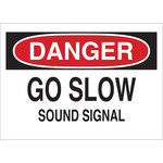 image of Brady B-120 Fiberglass Reinforced Polyester Rectangle White Stop Signs, Traffic Control Signs & Banners Sign - 20 in Width x 14 in Height - 75115