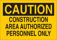 image of Brady B-555 Aluminum Rectangle Yellow Construction Site Sign - 14 in Width x 10 in Height - 95339