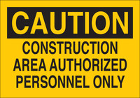 image of Brady B-302 Polyester Rectangle Yellow Construction Site Sign - 14 in Width x 10 in Height - Laminated - 95338