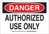 image of Brady B-555 Aluminum Rectangle White Equipment Safety Sign - 10 in Width x 7 in Height - 127800