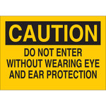 image of Brady B-555 Aluminum Rectangle Yellow PPE Sign - 10 in Width x 7 in Height - 40629