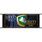 image of Brady B-450 Vinyl Rectangle White Safety Awareness Sign - 10 ft Width x 3 1/2 ft Height - 106297